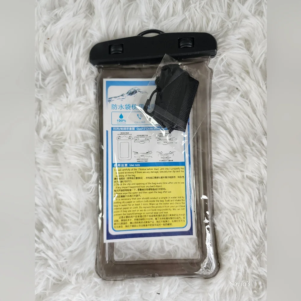 Waterproof Phone Pouch - Black and Pink